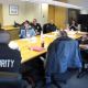 security guard meeting in large board room