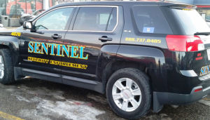 sentinel security black suv 4070 side view