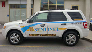sentinel security white suv number 3090