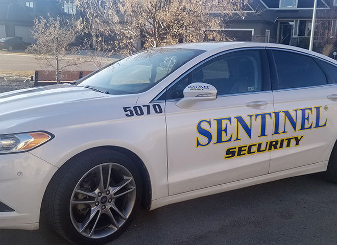 sentinel security white car number 5070