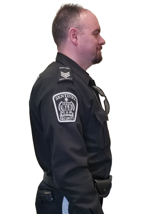 A male Uniformed Security Professional